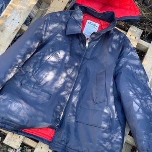 Men’s Winter Coat Polyester Blue and Red Size XXXL